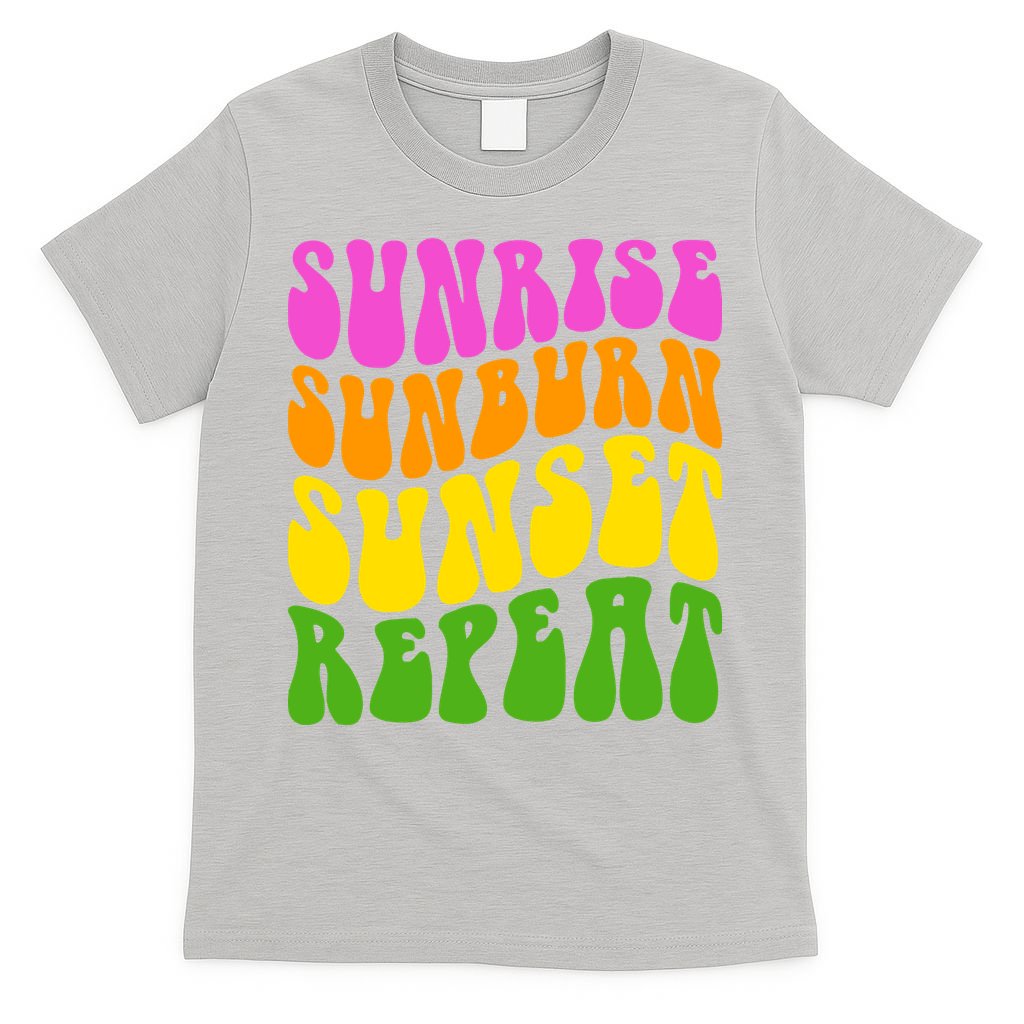 Sunrise Sunburn Sunset Repeat Retro Summer T-Shirt