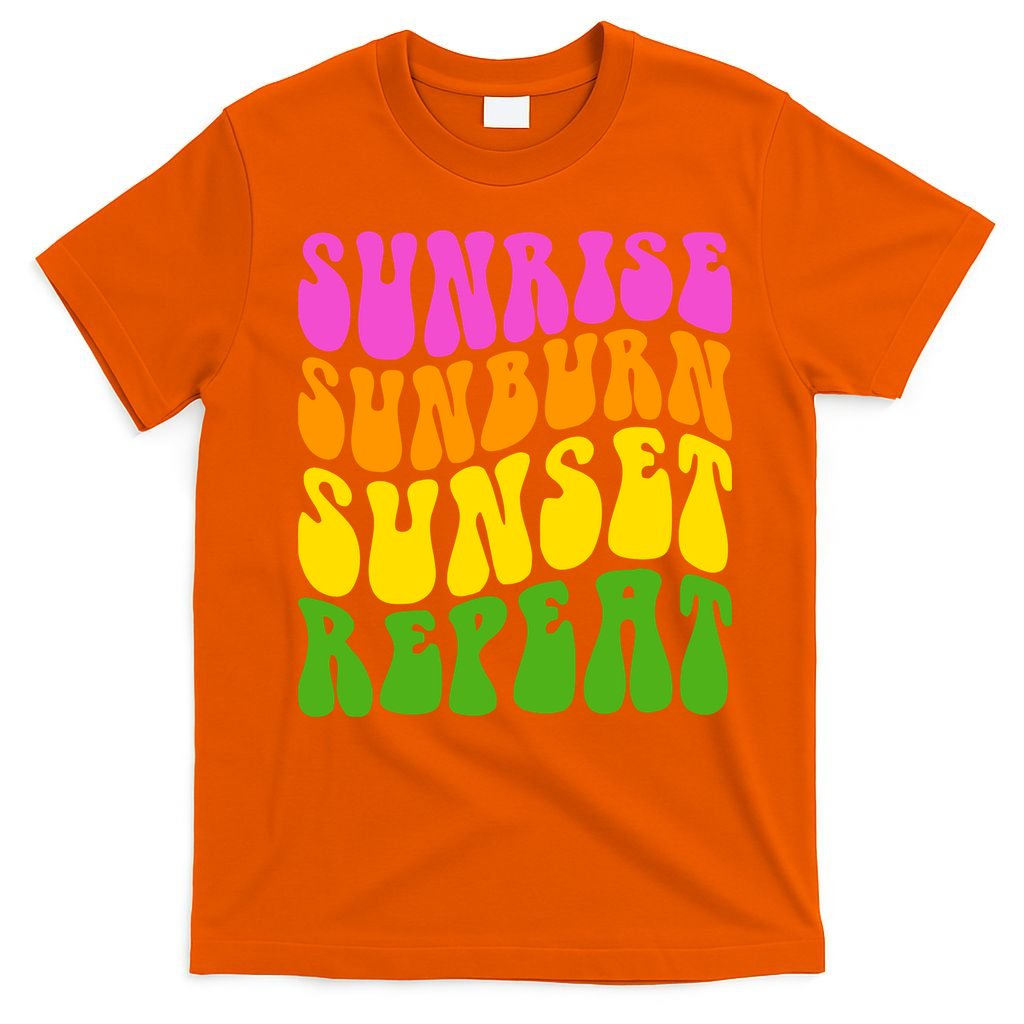 Sunrise Sunburn Sunset Repeat Retro Summer T-Shirt