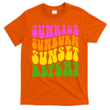 Sunrise Sunburn Sunset Repeat Retro Summer T-Shirt