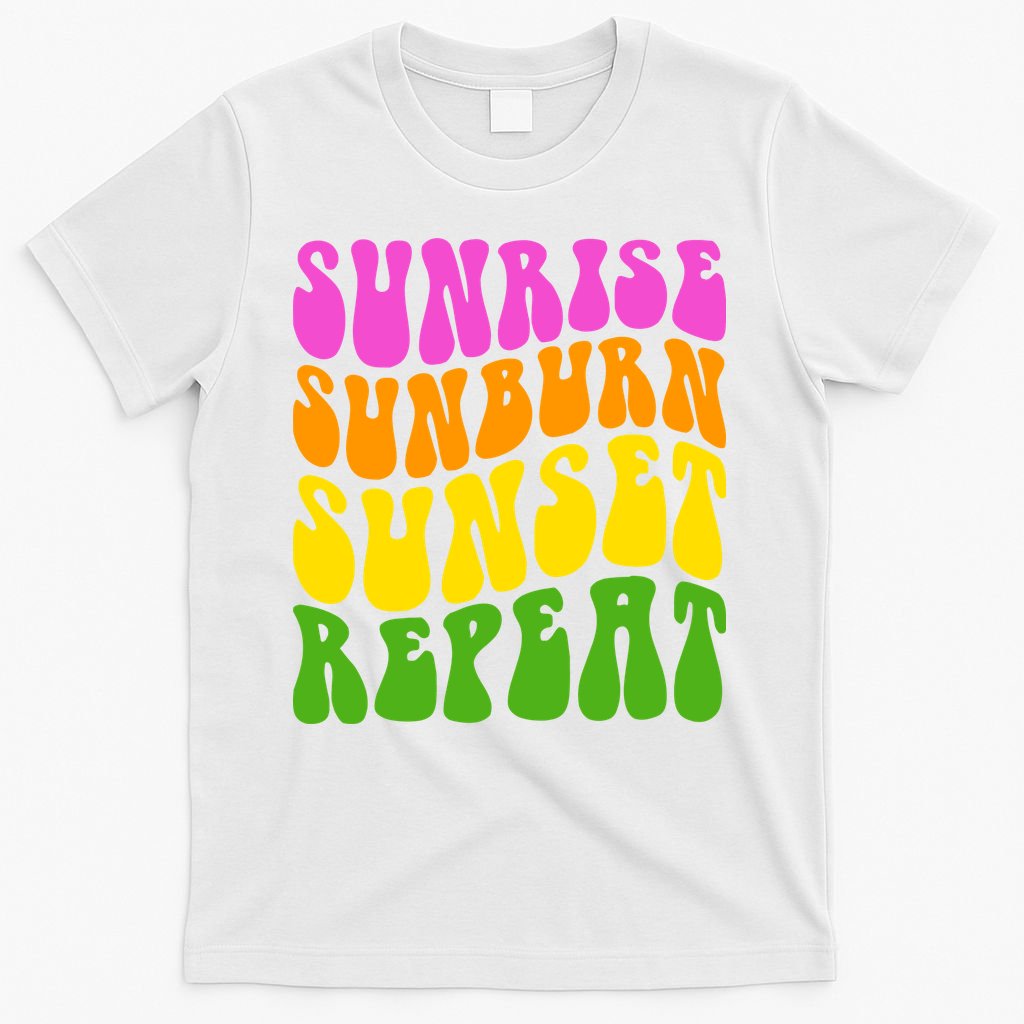 Sunrise Sunburn Sunset Repeat Retro Summer T-Shirt