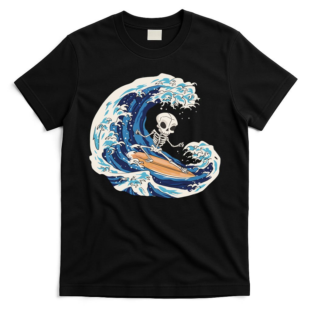 Skeleton Surfing Summer Surfer T-Shirt