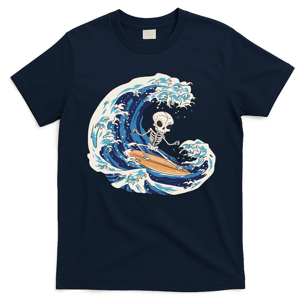 Skeleton Surfing Summer Surfer T-Shirt