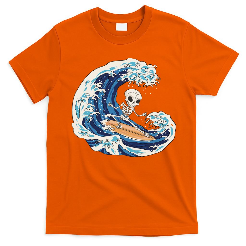 Skeleton Surfing Summer Surfer T-Shirt