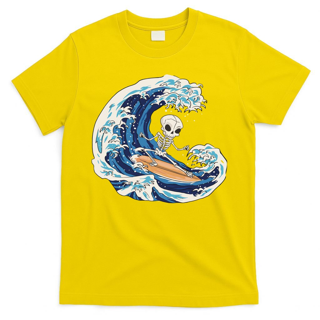 Skeleton Surfing Summer Surfer T-Shirt
