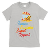 Sunrise Sunburn Sunset Repeat Summer Beach T-Shirt
