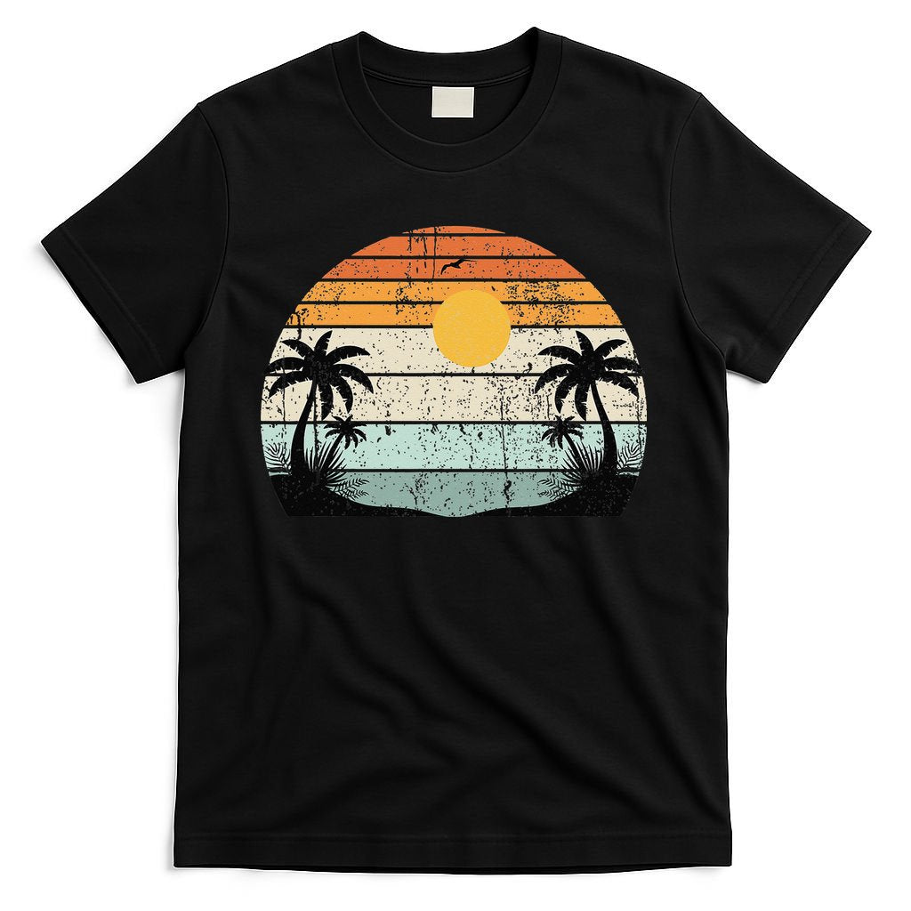 Sunshine Summer Vibes Palm Trees Beach Retro Tropical Summer T-Shirt