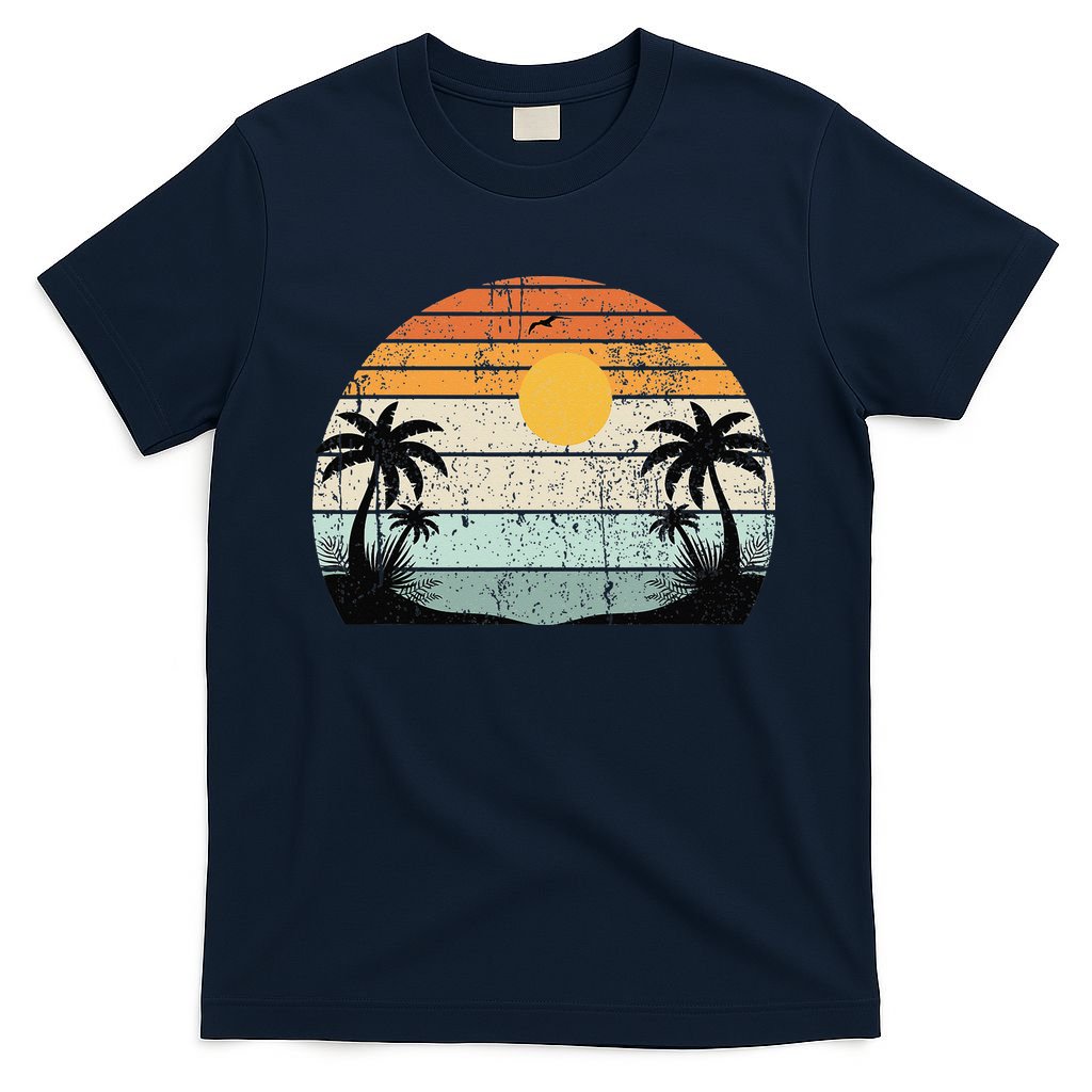 Sunshine Summer Vibes Palm Trees Beach Retro Tropical Summer T-Shirt