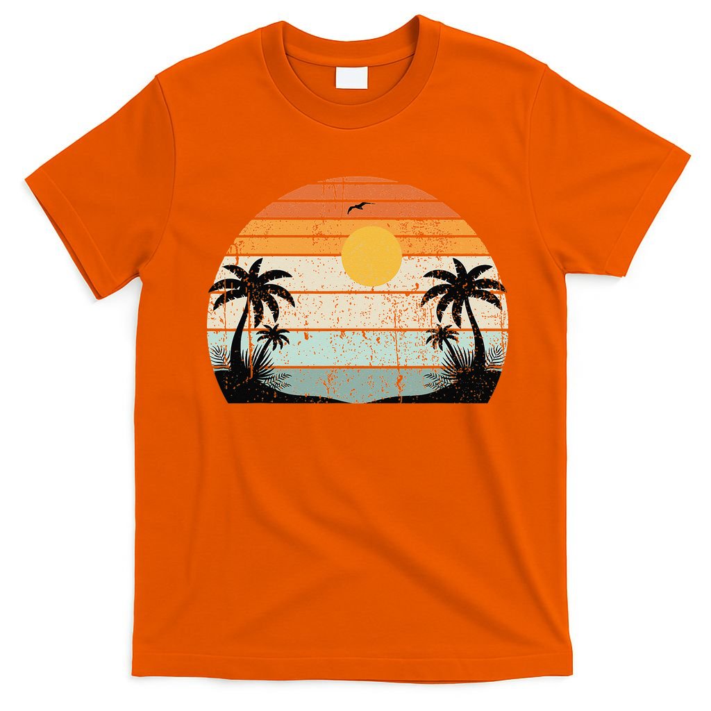 Sunshine Summer Vibes Palm Trees Beach Retro Tropical Summer T-Shirt