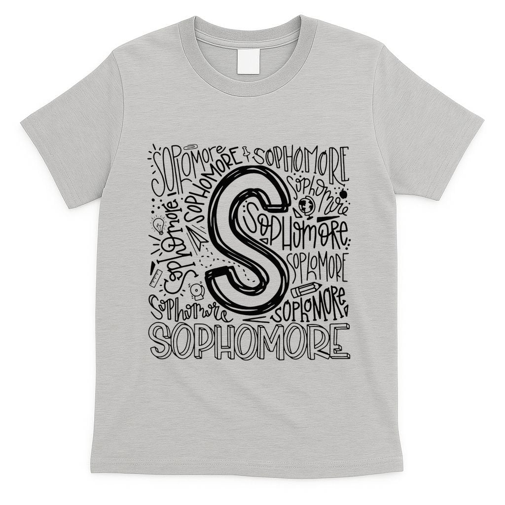 Sophomore Tenth 10th Grade Typography Back To School T-Shirt