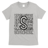 Sophomore Tenth 10th Grade Typography Back To School T-Shirt