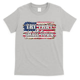 Small Town Leopard Print American USA Flag T-Shirt