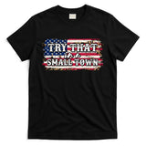 Small Town Leopard Print American USA Flag T-Shirt