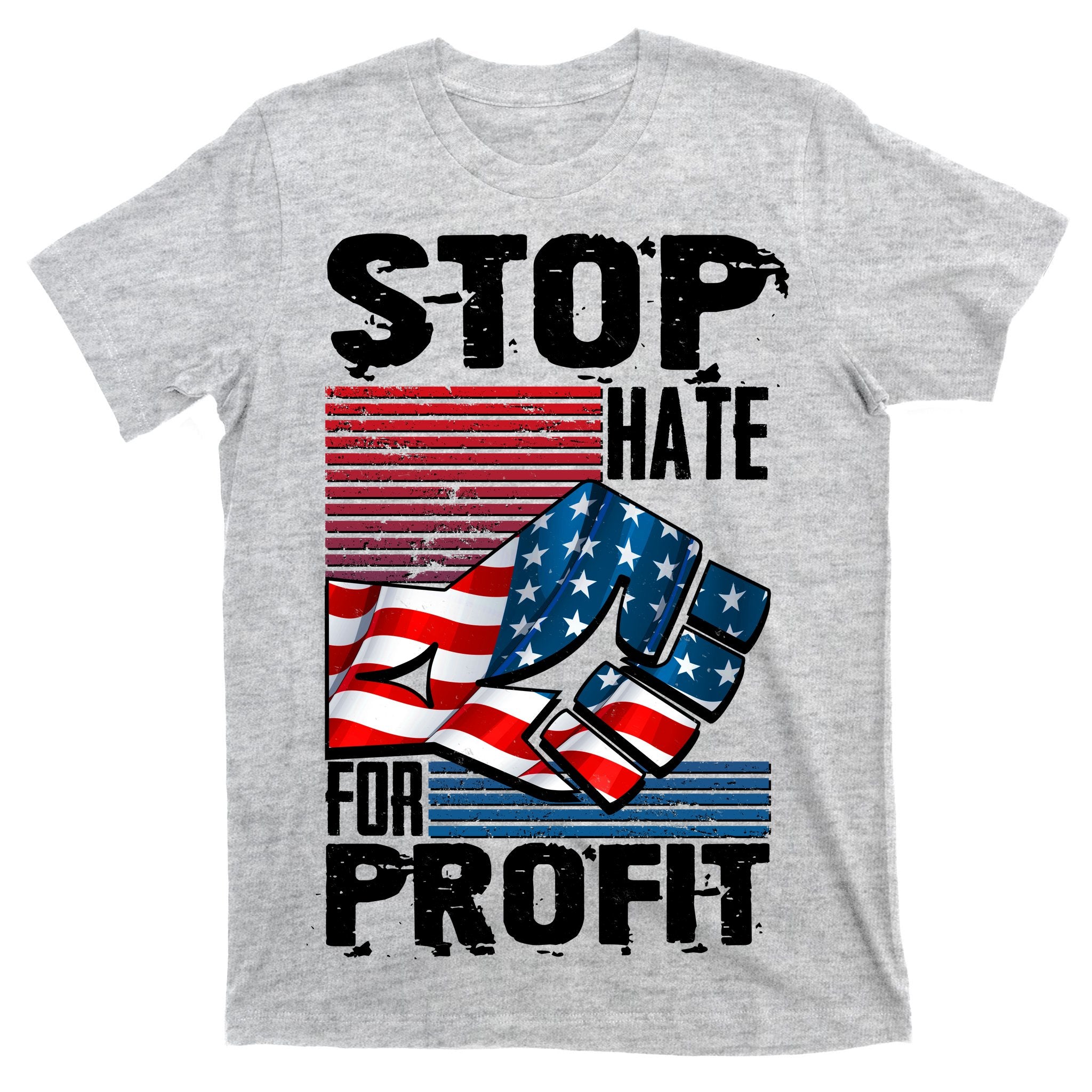 Stop Hate for Profit USA Flag Fist T-Shirt