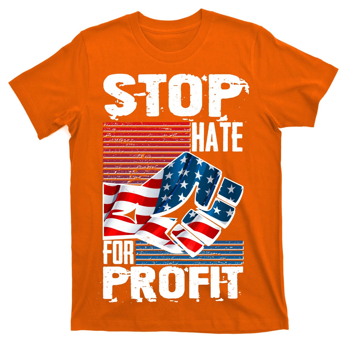 Stop Hate for Profit USA Flag Fist T-Shirt