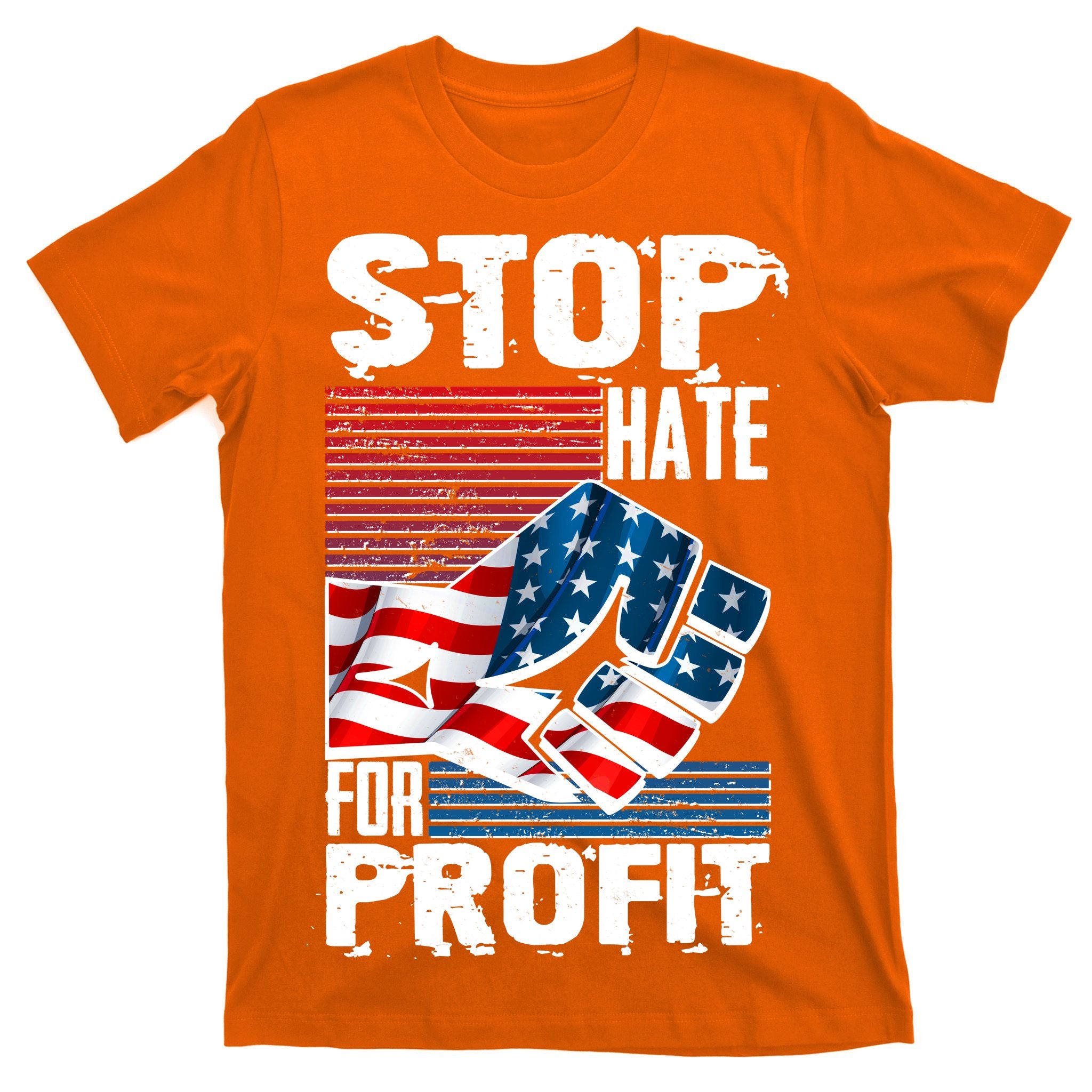 Stop Hate for Profit USA Flag Fist T-Shirt