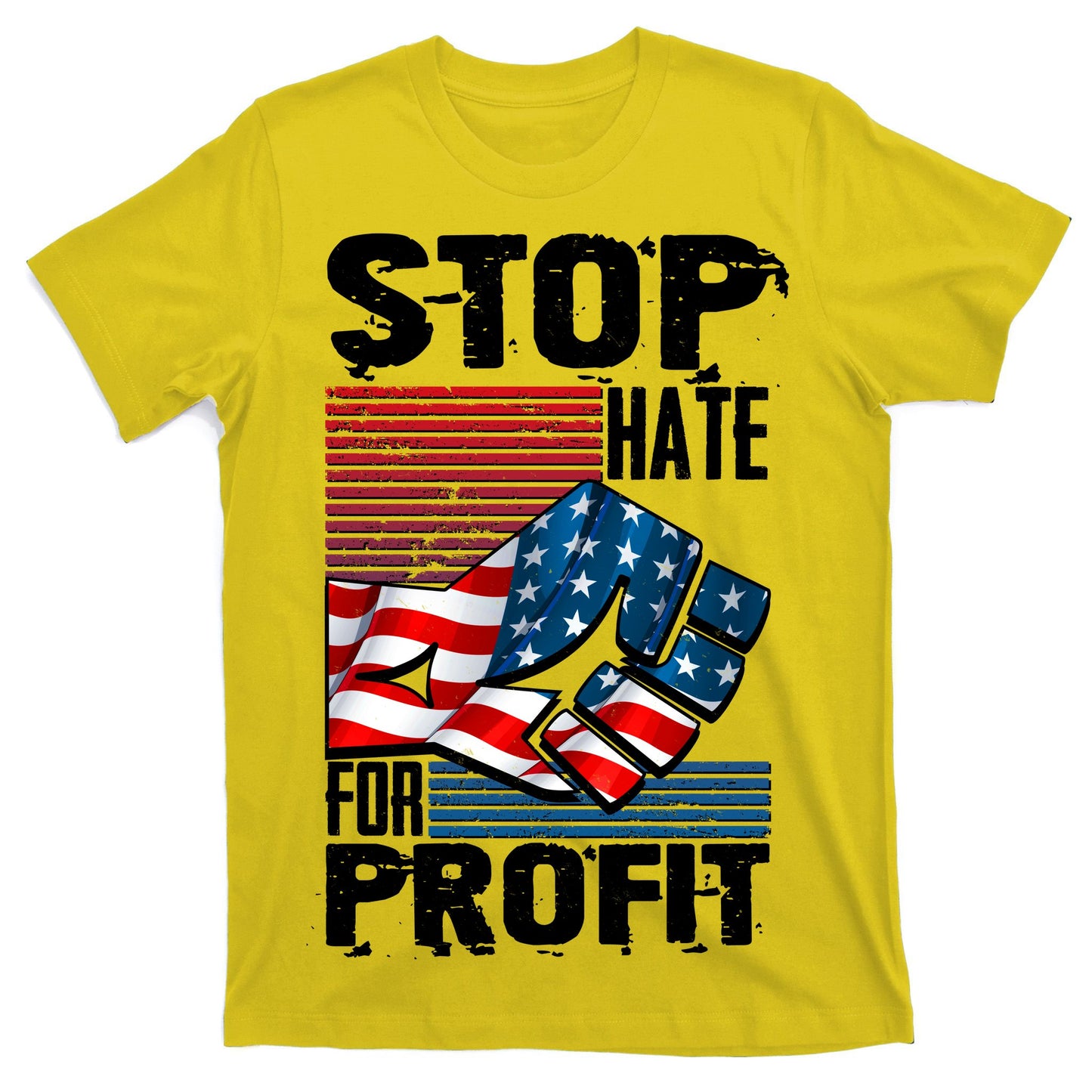 Stop Hate for Profit USA Flag Fist T-Shirt