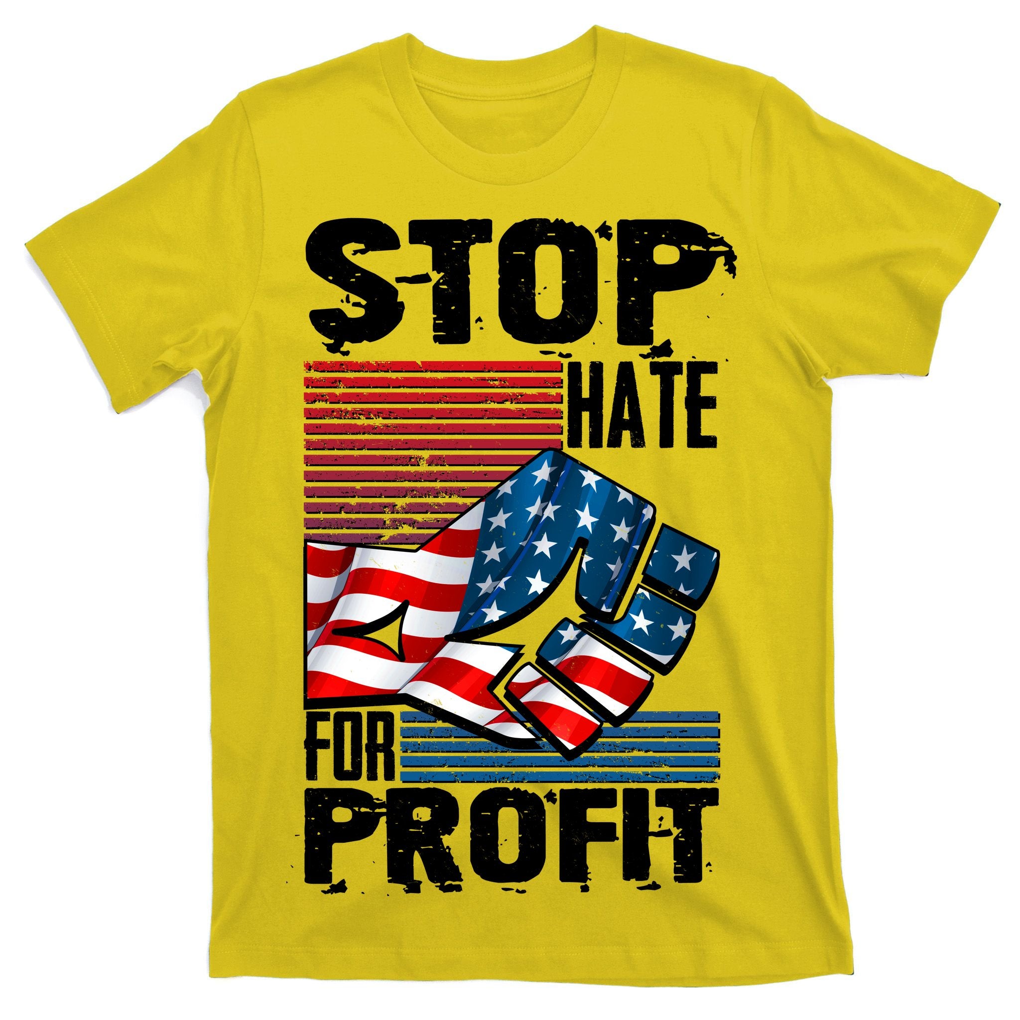 Stop Hate for Profit USA Flag Fist T-Shirt