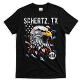Schertz Texas Patriotic Eagle Usa Flag T-Shirt