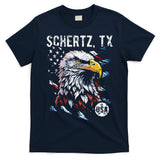 Schertz Texas Patriotic Eagle Usa Flag T-Shirt