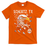 Schertz Texas Patriotic Eagle Usa Flag T-Shirt