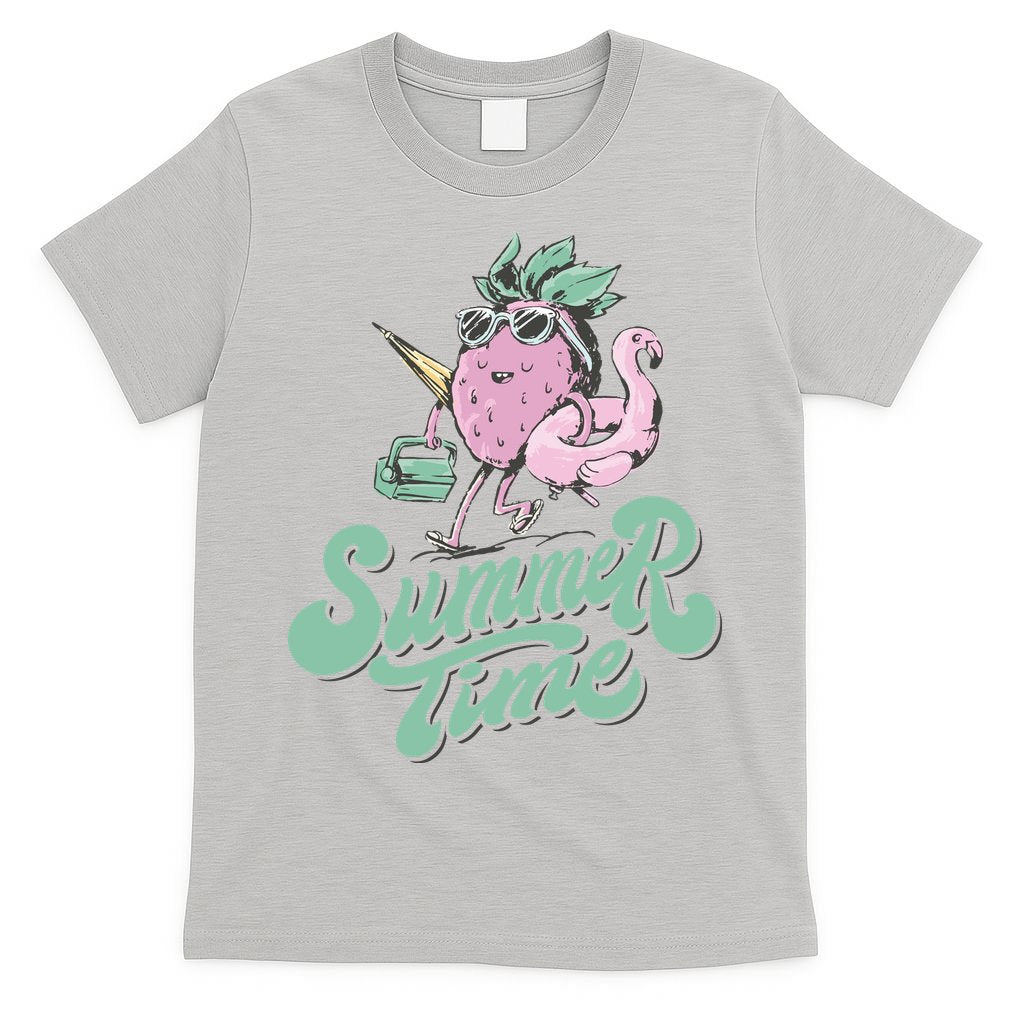 Summer Time Strawberry Retro Beach T-Shirt