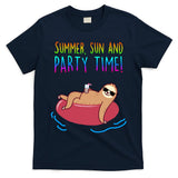 Summer Sun And Party Time Sloth Loungin T-Shirt