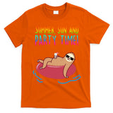 Summer Sun And Party Time Sloth Loungin T-Shirt