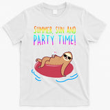 Summer Sun And Party Time Sloth Loungin T-Shirt