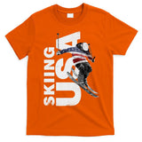 Skiing USA Support The Team USA Flag Ski T-Shirt