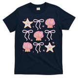Summer Vibe Coquette Bow Pearl Clam Starfish Cotton Candy T-Shirt