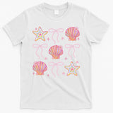 Summer Vibe Coquette Bow Pearl Clam Starfish Cotton Candy T-Shirt