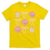 Summer Vibe Coquette Bow Pearl Clam Starfish Cotton Candy T-Shirt