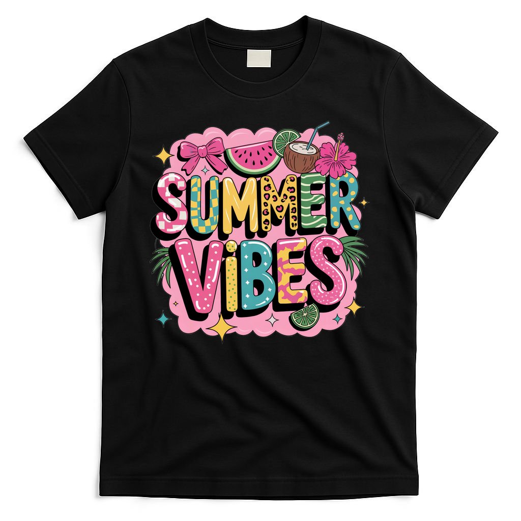 Summer Vibes Couqette Bow Melon T-Shirt