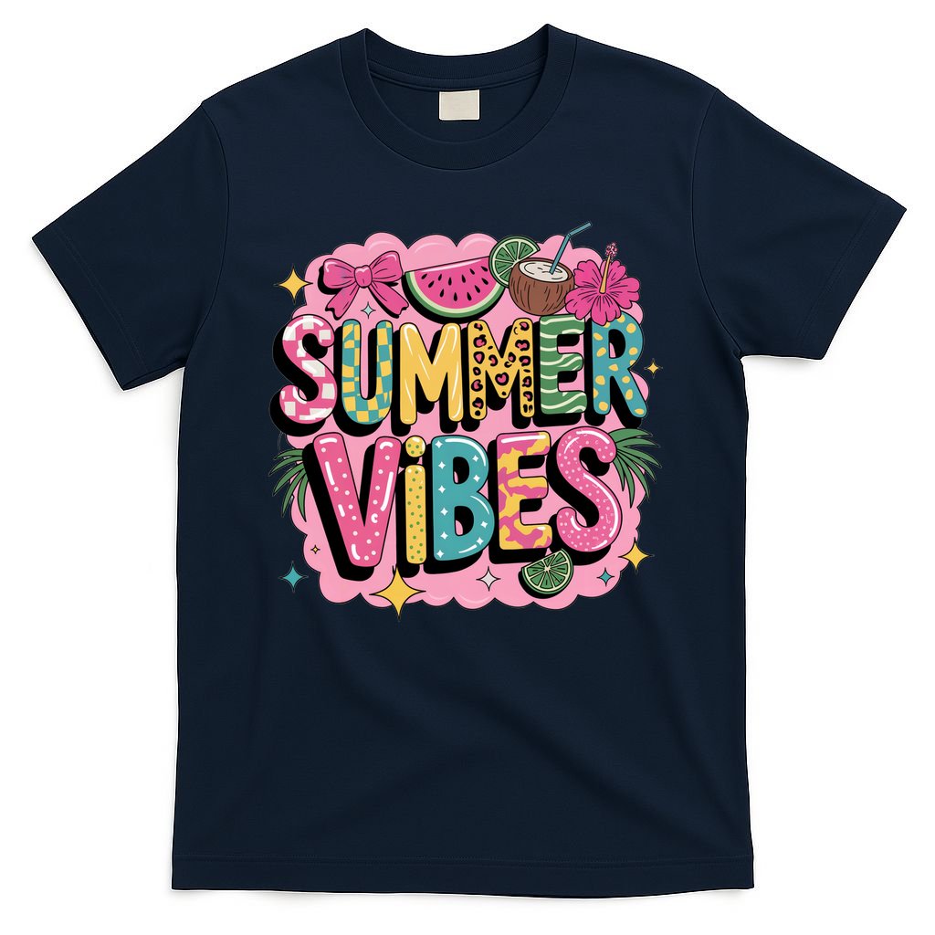 Summer Vibes Couqette Bow Melon T-Shirt
