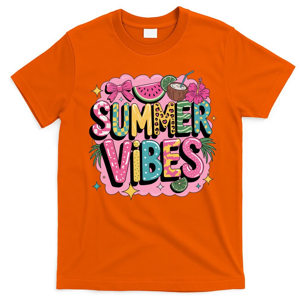 Summer Vibes Couqette Bow Melon T-Shirt