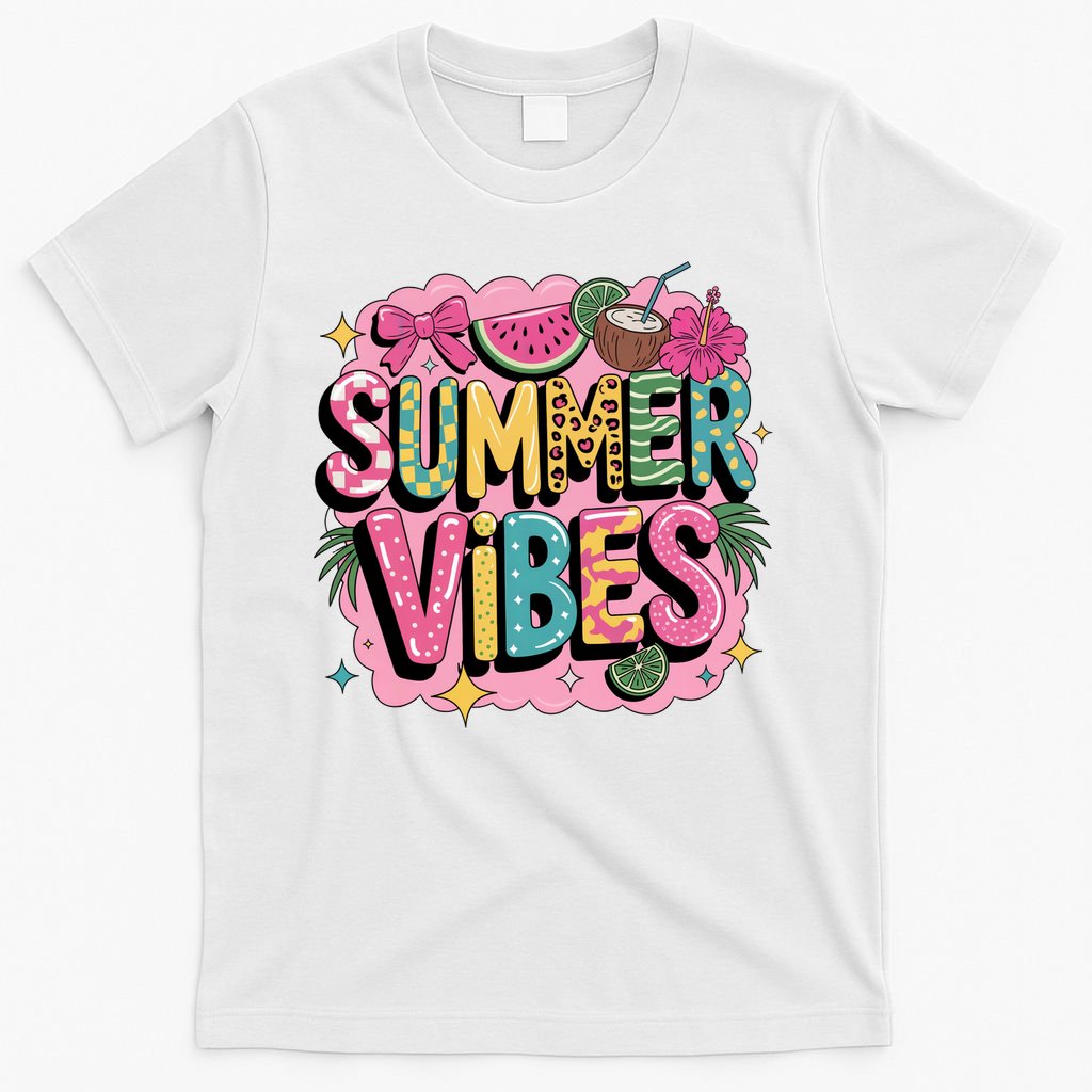 Summer Vibes Couqette Bow Melon T-Shirt
