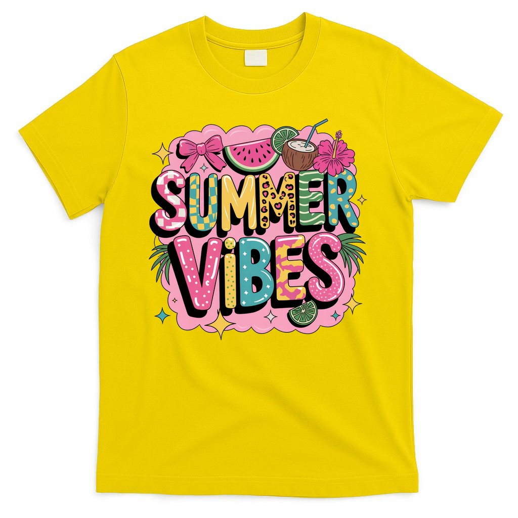 Summer Vibes Couqette Bow Melon T-Shirt