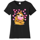Sloth Valentine's Day Cute Sloth Hugging A Heart Women's T-Shirt
