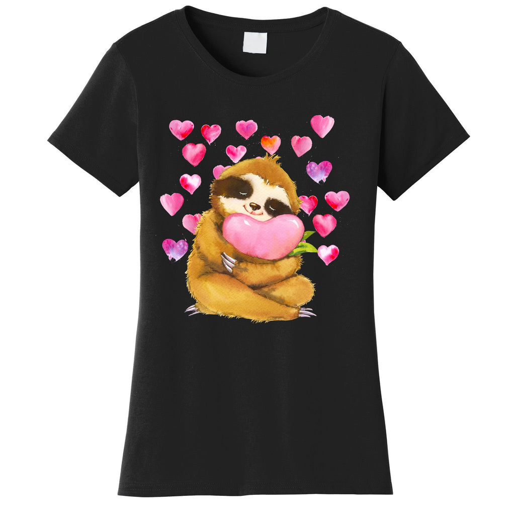 Sloth Valentine's Day Cute Sloth Hugging A Heart Women's T-Shirt