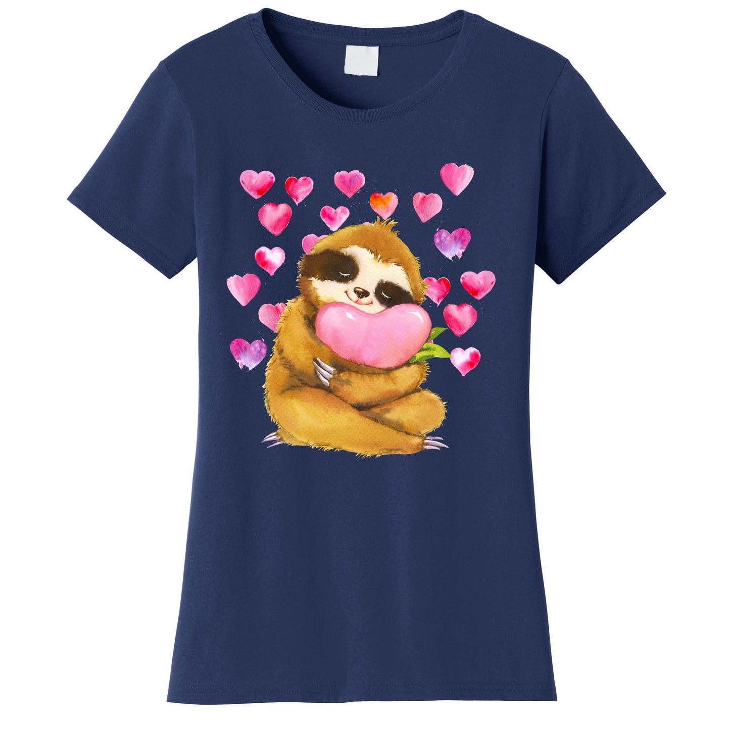 Sloth Valentine's Day Cute Sloth Hugging A Heart Women's T-Shirt