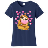Sloth Valentine's Day Cute Sloth Hugging A Heart Women's T-Shirt