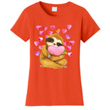 Sloth Valentine's Day Cute Sloth Hugging A Heart Women's T-Shirt