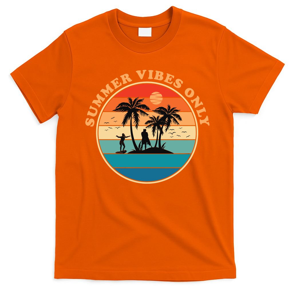 Summer Vibes Only Retro Beach Sunset T-Shirt