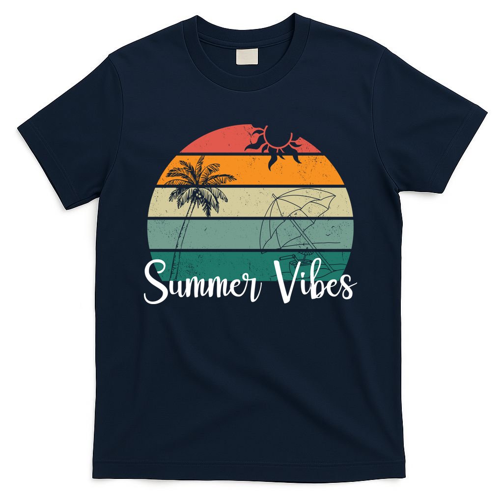 Summer Vibes Palm Trees Retro Sunset T-Shirt