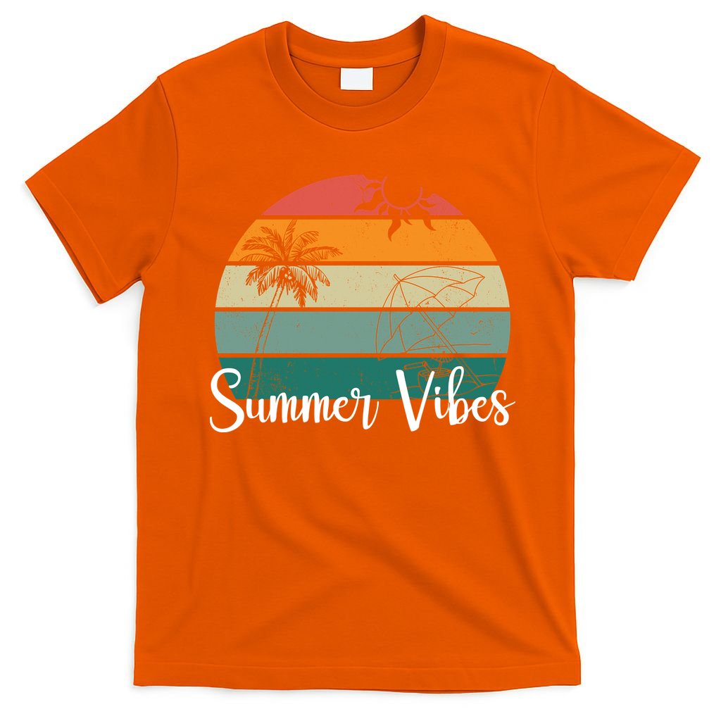 Summer Vibes Palm Trees Retro Sunset T-Shirt