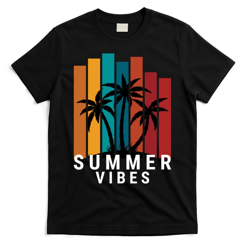 Summer Vibes Retro Palm Tree T-Shirt
