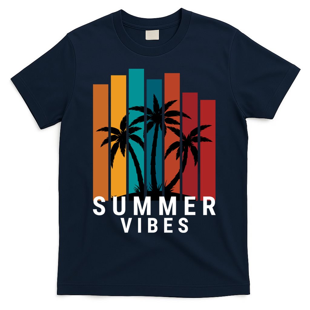 Summer Vibes Retro Palm Tree T-Shirt
