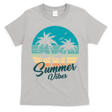 Summer Vibes Retro Sunset Vintage Palm Tree T-Shirt