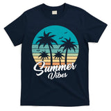 Summer Vibes Retro Sunset Vintage Palm Tree T-Shirt
