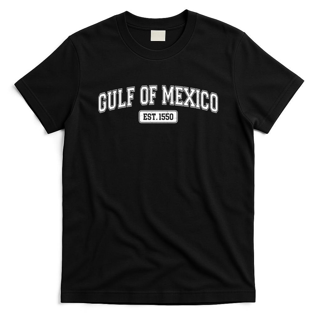 Sporty Varsity Style Gulf of Mexico EST 1550 T-Shirt